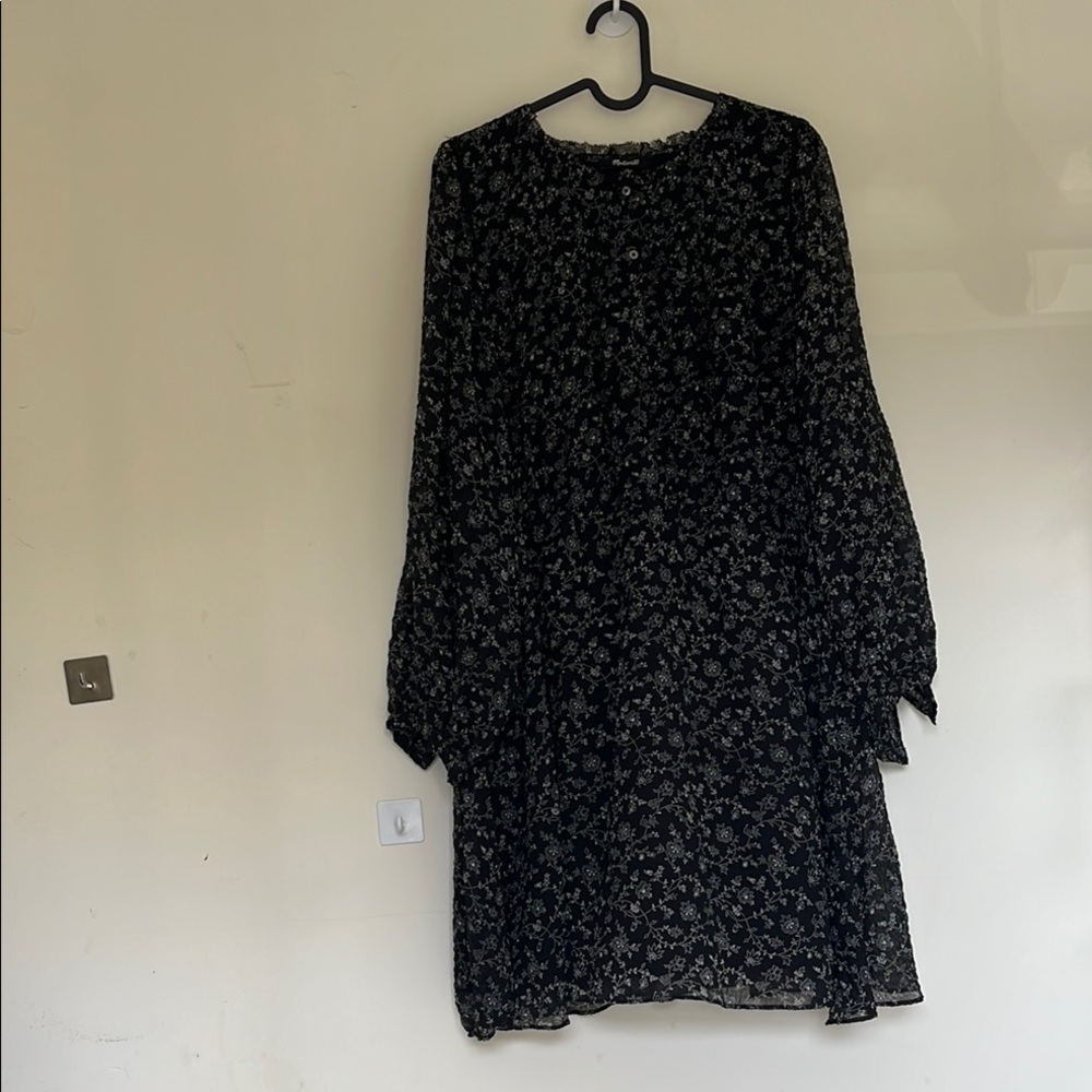 Madewell Floral Black Dress